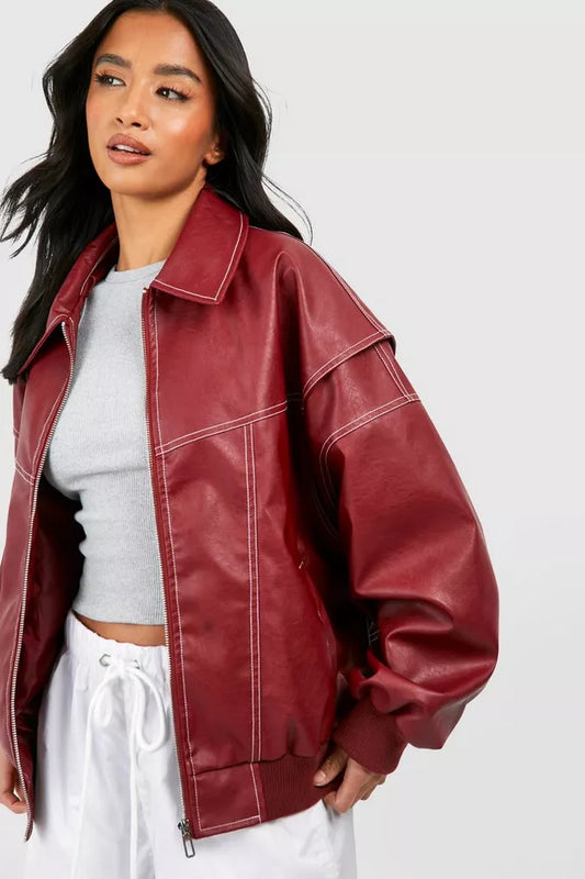 Lilly - Oversized Leather Jacket